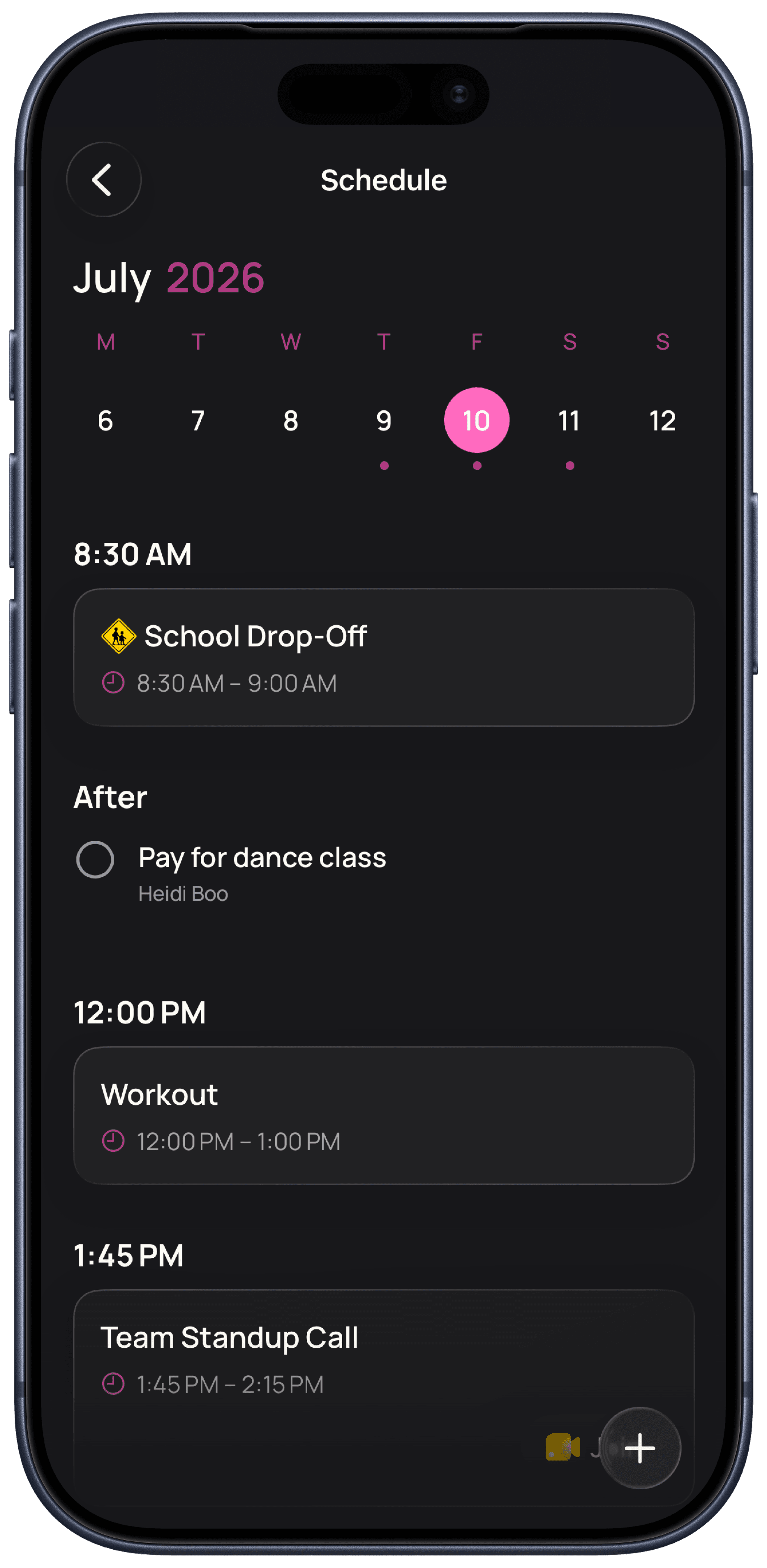 Poppy showing your kids' schedule for the week